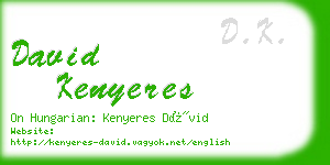david kenyeres business card